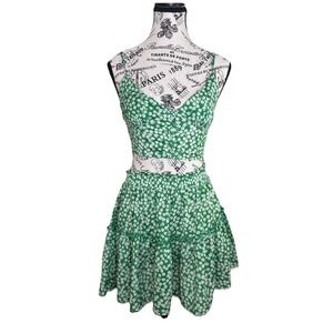 Princess Polly Set women Skirt‎ And Top Size 2 Green Summer Spring Elastic